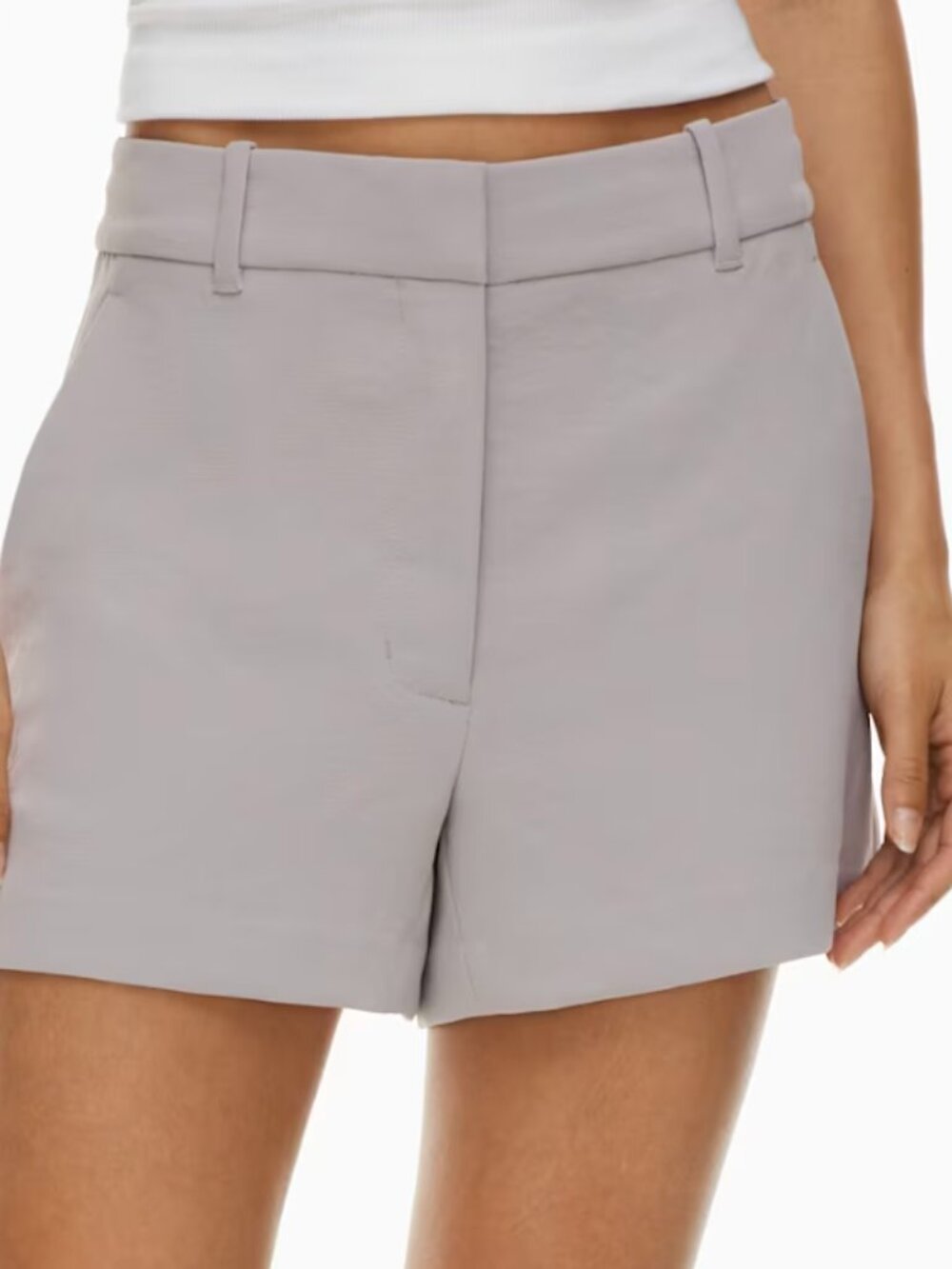 Aritzia Wilfred Anthem Shorts – Ashen Grey | Size 6 | High-Rise Crepette™
